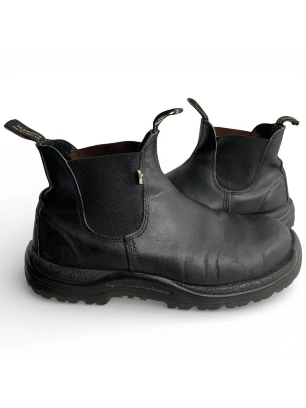 Blundstone 163 Chelsea Steel Toe Work Boots Black Leather Men's 12